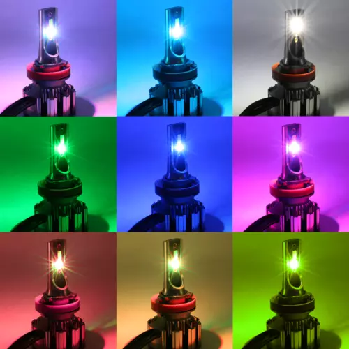 2pcs H11 RGB LED Multicolor Headlight Low Beam Bulb Phone Control For Ford F-150 - Picture 6 of 6