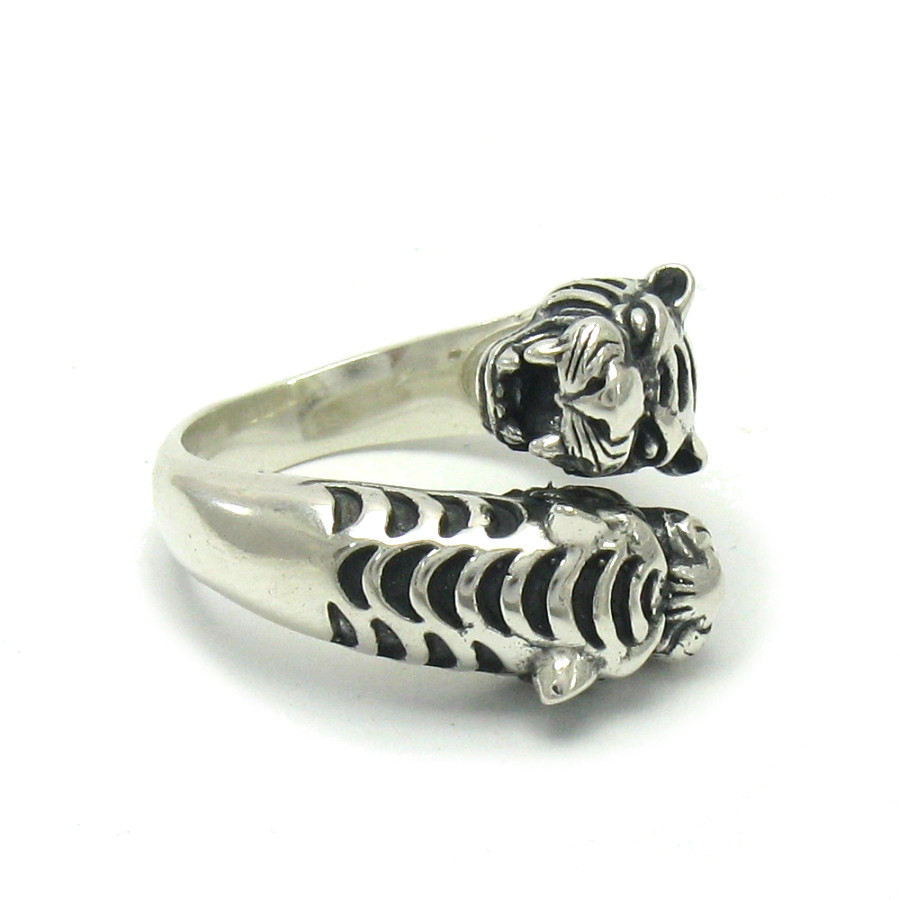 Genuine Sterling Silver Ring Solid 925 Two Tigers Perfect