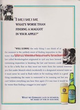 Lowenbrau "Maggot In Your Apple" 1995 Magazine Advert #7635