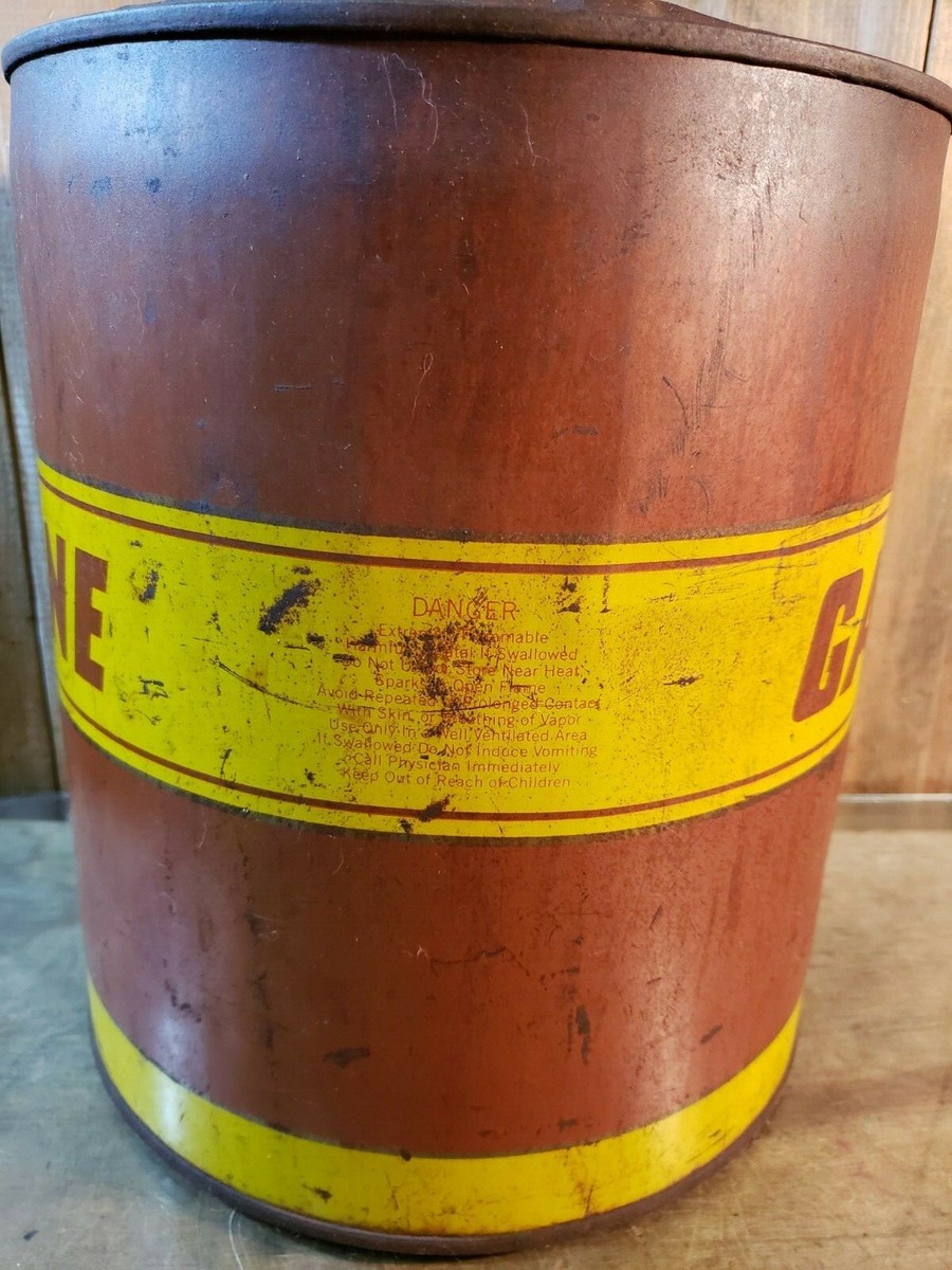 5 GAL CAN GALLON MOTOR GAS TIN VINTAGE SERVICE STATION GASOLINE