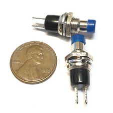2 Pieces NC Blue normally closed Mini Push Button Momentary OFF ON Switch A2