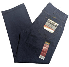 36x30 Rustler Classic Regular Fit Straight Leg Heavyweight Dark Wash Denim Jeans
