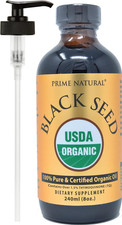 PRIME NATURAL Organic Black Seed Oil 8oz  Cold Pressed Unrefined High Thymoq...