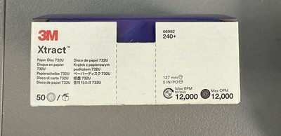 3M Xtract Cubitron II Sandpaper Box 50 Discs Purple 240 Grit 66992