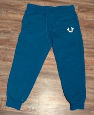 True Religion Buddha 3 Star mens blue joggers sweat pants size Large