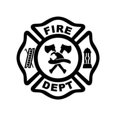 Maltese Cross Fire Dept Sticker Decal Die Cut
