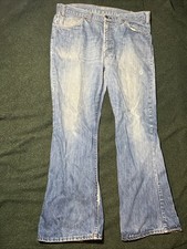 Vintage 60 s 70s Levi's Big E Orange Tab 646 Bell Bottoms Denim Jeans 36