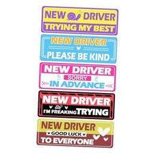 5Pcs Magnetic Car Stickers for Beginners, New Magnetic Sign 5pcs-multicolor