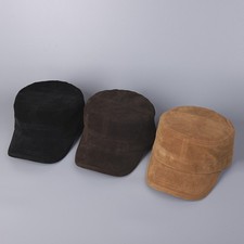 Lady Vintage Faux Suede Flat Top Cap Outdoor Casual Baseball Hat Adjustable Cute