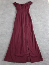 Windsor Women’s Burgundy Maxi Off The Shoulder Dress Sweetheart Neckline 