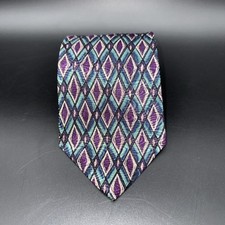 Vtg Gitman Bros Silk Multi Color Geometric USA Made Tie Mens 56  Long 3.75  Wide