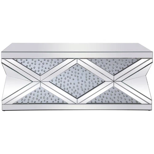 Elegant Decor Modern 47.5" Royal Cut Crystal Mirrored Accent Coffee Table - Picture 3 of 6