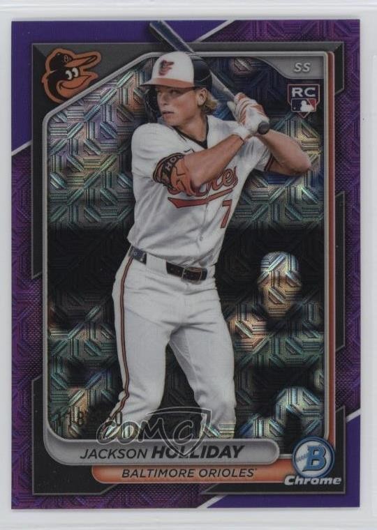 2024 Bowman Chrome Mega Box Purple Mojo Refractor /250 Jackson Holliday #26 0z2o