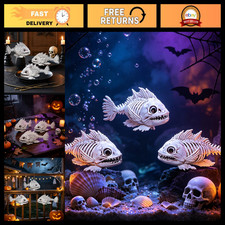 3 Pack Halloween Skeleton Decor for Fish Tank - Spooky Aquarium Decorations