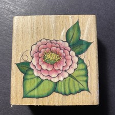 Peony Flower - Rubber Stamp - Wood Mounted
