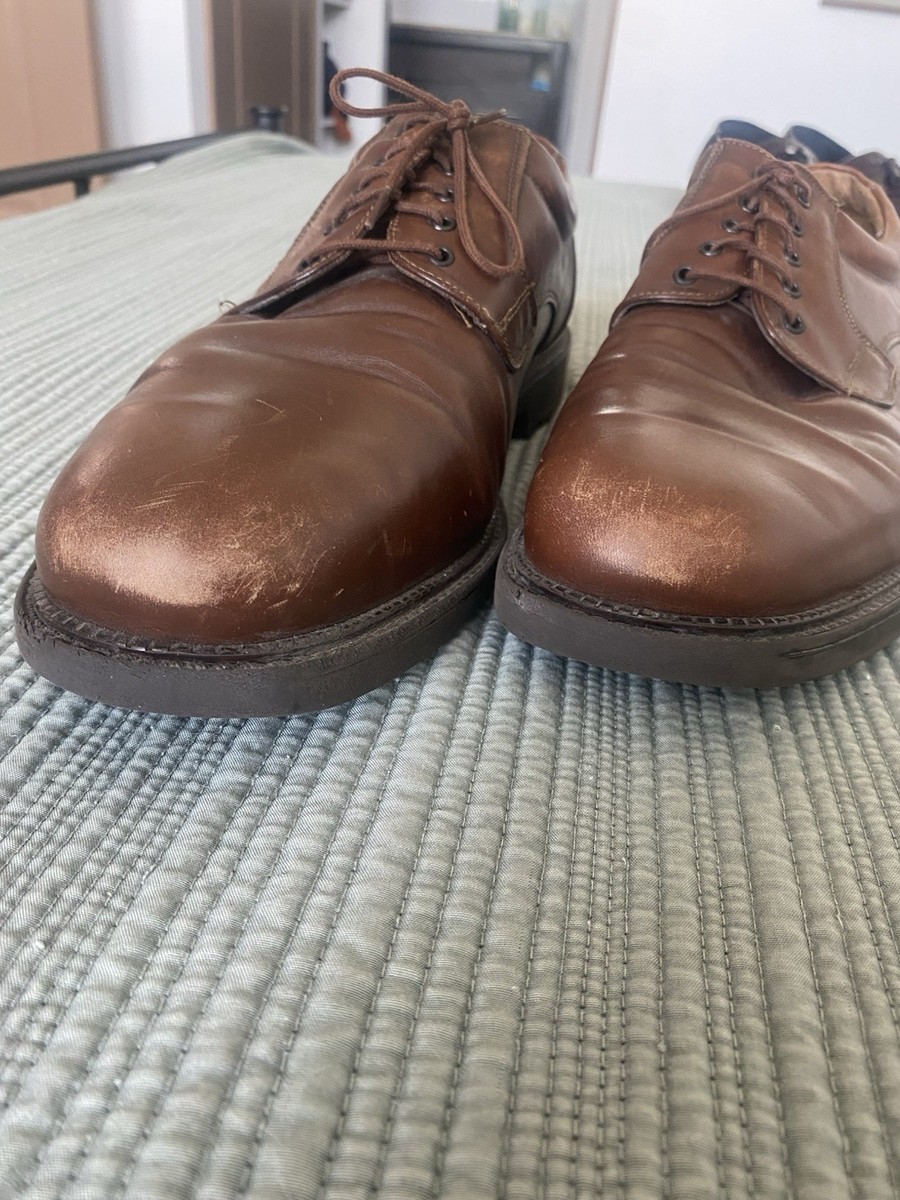 Bostonian Brown Leather Derby Dress Shoes Lace Up Round Toe  display picture 1