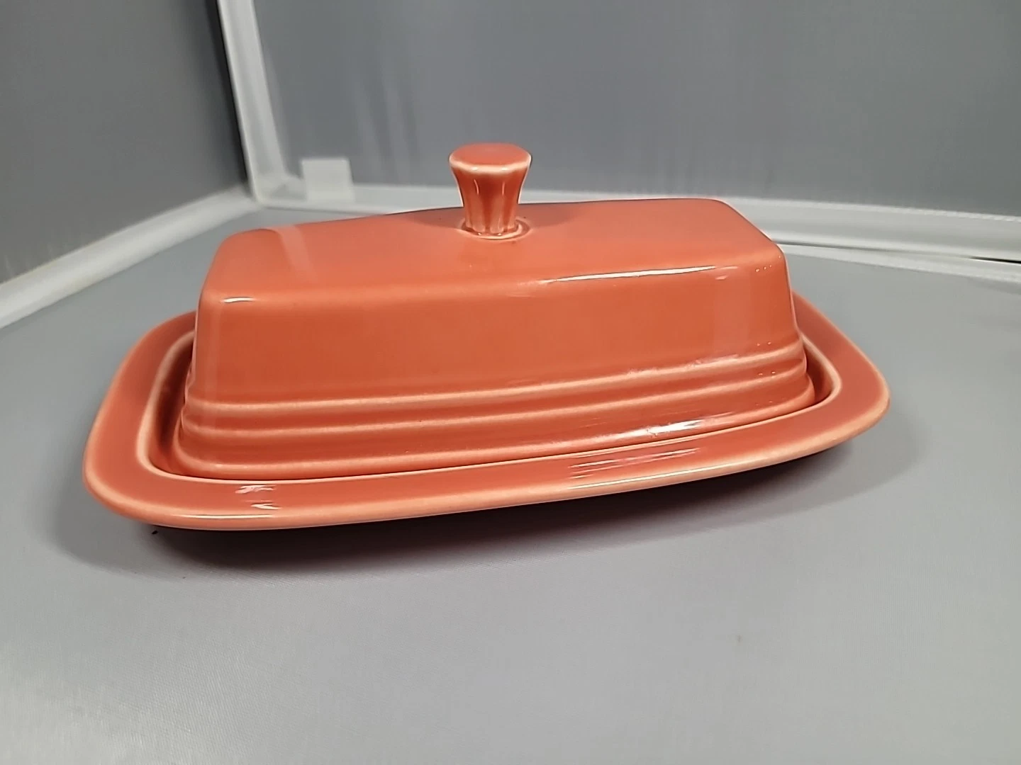 FIESTAWARE Butter Dish w/Lid Persimmon Burnt Orange, Homer Laughlin HLC USA