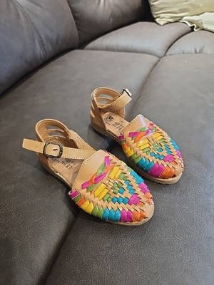 Tonita Huaraches Mexican Sandal Toddler Youth Girls Size 12 Shoes Leather
