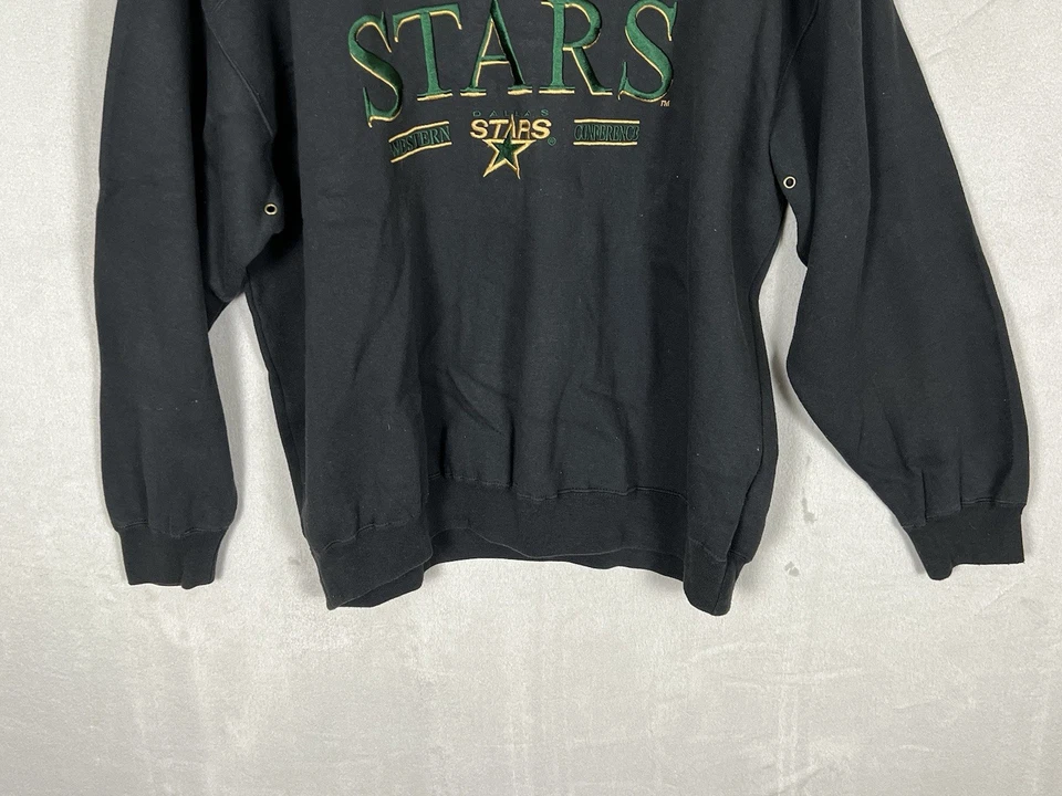 Suéter Lee Sport Dallas Stars XL Negro Vintage Cuello Redondo Bordado NHL Foto 4 de 4