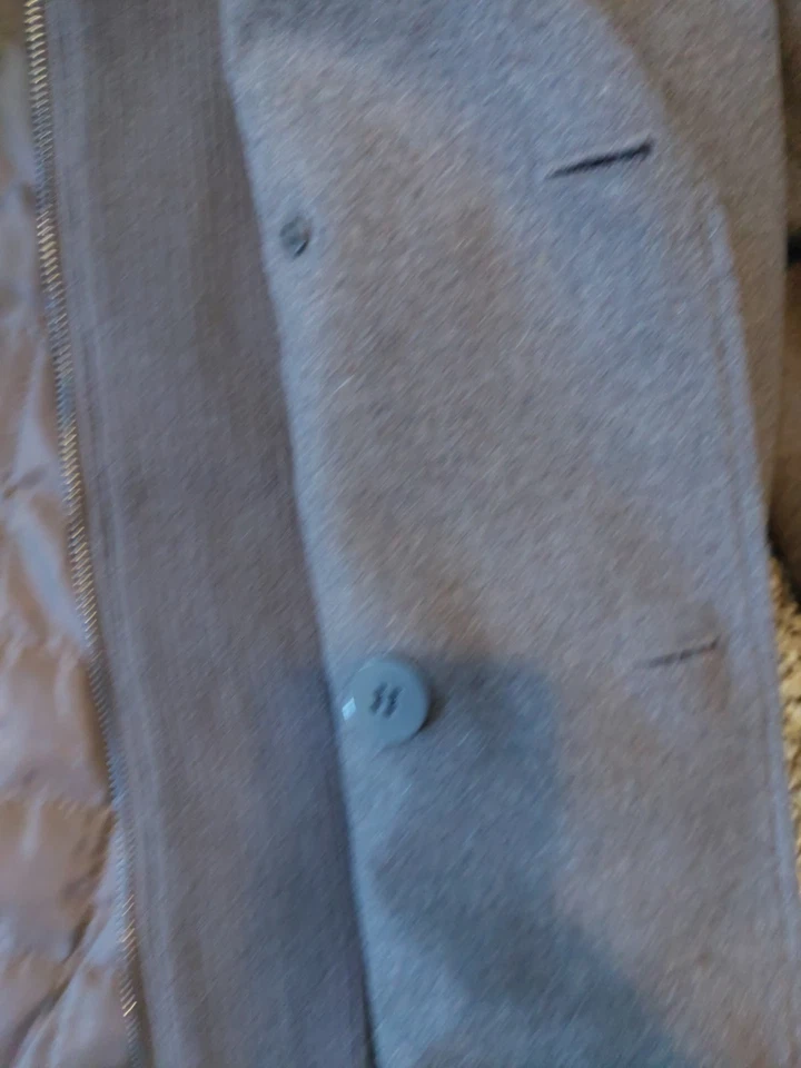 Abrigo de Lana Kenneth Cole Reaction Doble Pecho Para Hombre L Negro Acolchado Forrado Cremallera Foto 4 de 4