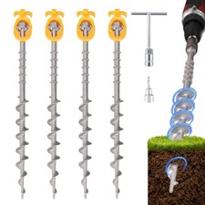 4 PCS Screw in Tent Stakes for Women Men - Ground Anchors for Sand, Canopy, T...
