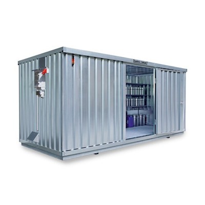 Gefahrstoffcontainer / 10 qm / Auffangvolumen 1.480 l / mit Lüftersteuerung