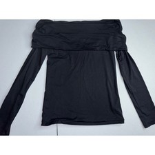 Wilfred Aritzia Black Off The Shoulder Long Sleeve Top 2XS Fold Over Neck