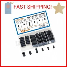 BUSY-CORNER 80 Pieces Vacuum Cap Assortment, Rubber, Dropper ID from 5/32" to 3/