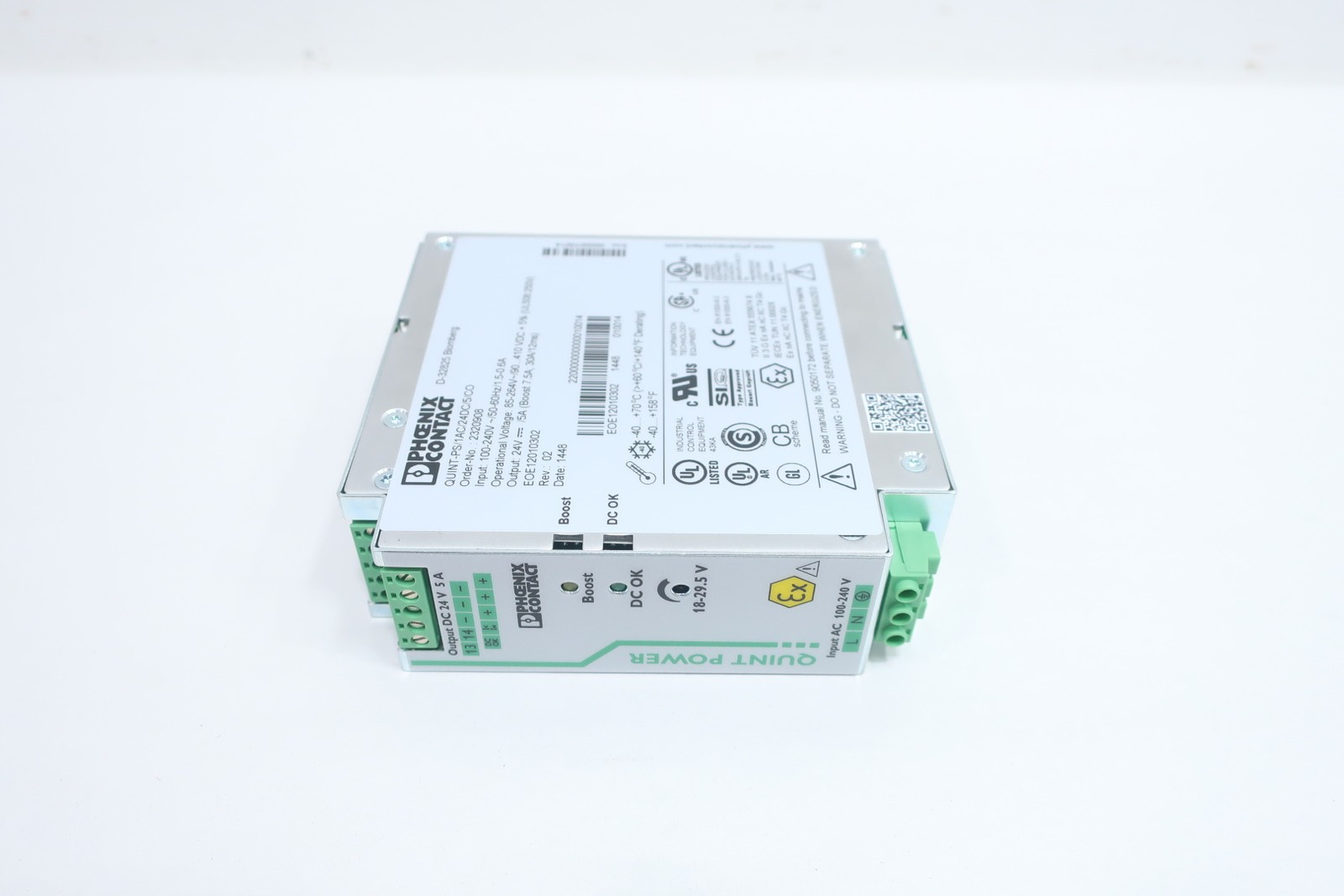 Phoenix Contact QUINT-PS/1AC/24DC/5/CO Power Supply 24v-dc 5a 100-240v-ac