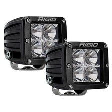 Rigid D-series Pro Black Square Surface Mount 4-led White Flood Lights Set 3