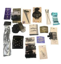 52 Piece Vintage Hair Accessories, Clips, Claws, Pins, Barrettes NEW In Packages