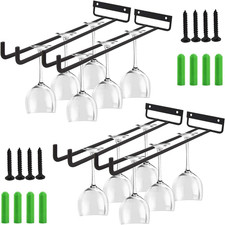 Supporto per Bicchiere Da Vino, 4 Pezzi Porta Bicchieri Da Vino Appeso in Metall