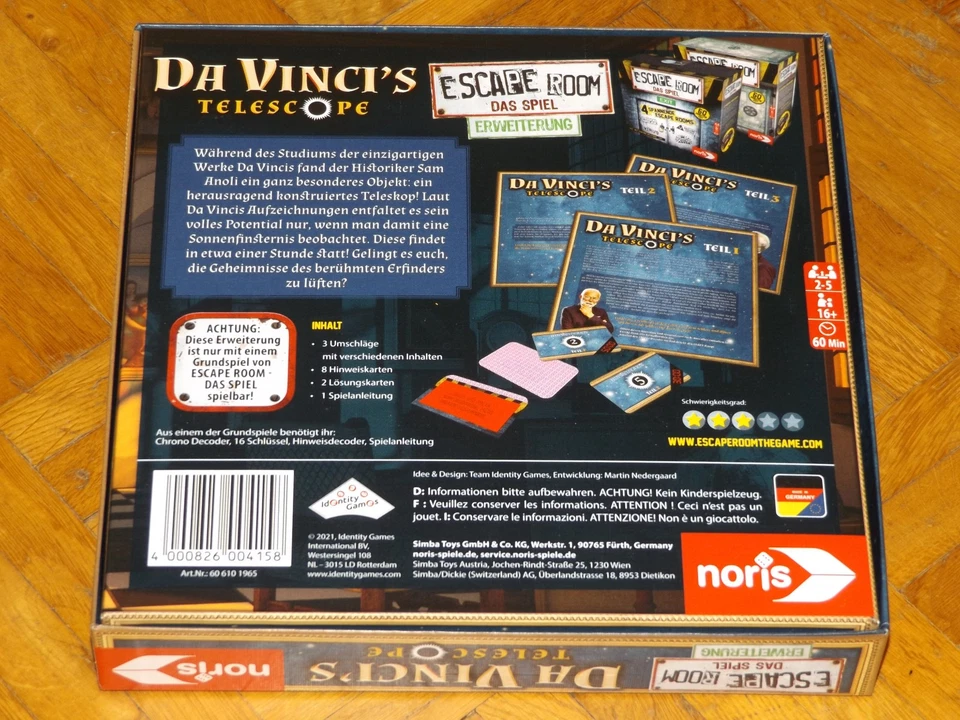 Escape Room das Spiel, Erweiterung: Da Vinci's Telescope, Noris Spiele, TOP! - Bild 2 von 2