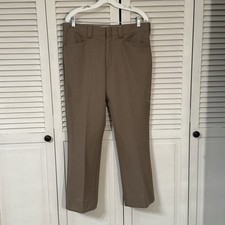 Levi's Panatela Men's Vintage khaki Pants 70s Disco Flare 34x29-31  Flat Front