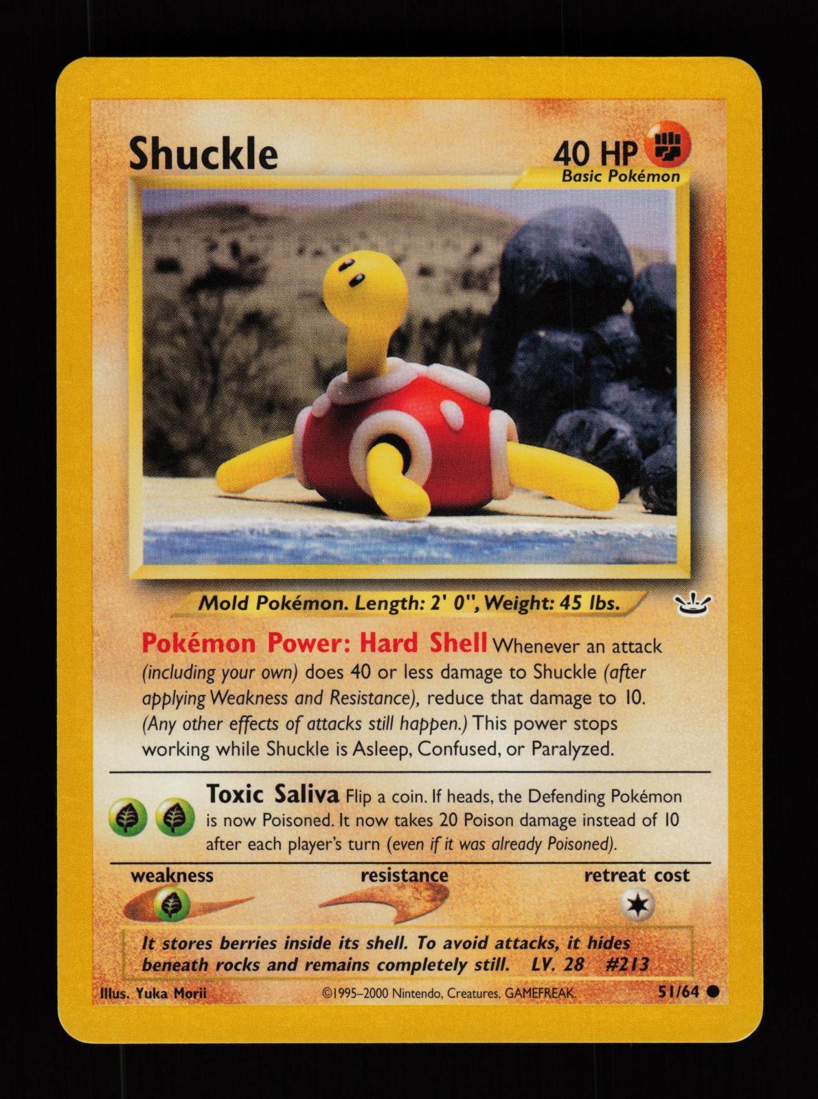 Shuckle 51/64 Yuka Morii Unlimited Common Neo Revelation Pokemon Cards