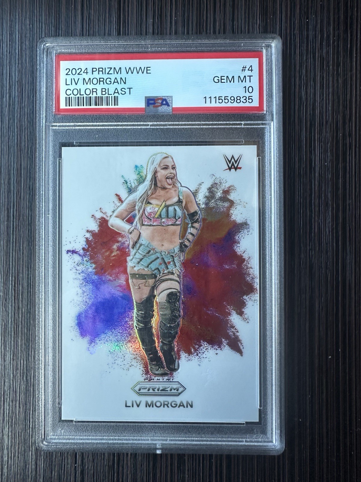 LIV MORGAN 2024 PANINI PRIZM WWE COLOR BLAST #4 GEM PSA 10 SSP
