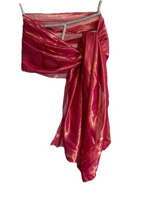 Echo Metallic Silk Blend Shawl Scarf NWT Japan Wrap. Pink/Purple/Gold.
