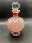 Vintage Murano Style Italian Art Glass Decanter - Pink & Purple Swirl Italy