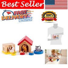 Eco-Friendly 12-Piece Family Pets Set - Safe Wooden Animals for Creative Play