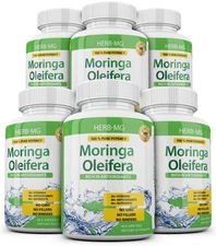6 x Moringa Oleifera Leaf Organic Extract 10000mg Serving 100% Pure 360 Capsules