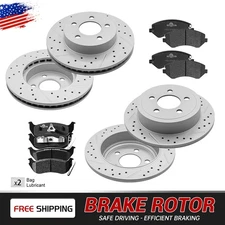 Front Rear Brake Disc Rotors And Ceramic Pads for 2003-2006 2007 Jeep Liberty