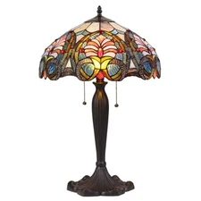 Chloe Lighting  HAZEL Tiffany-style 2 Light Victorian Table Lamp 16" Shade