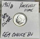 1961 D Roosevelt Dime CHOICE BU ! Great Luster - Free Shipping!