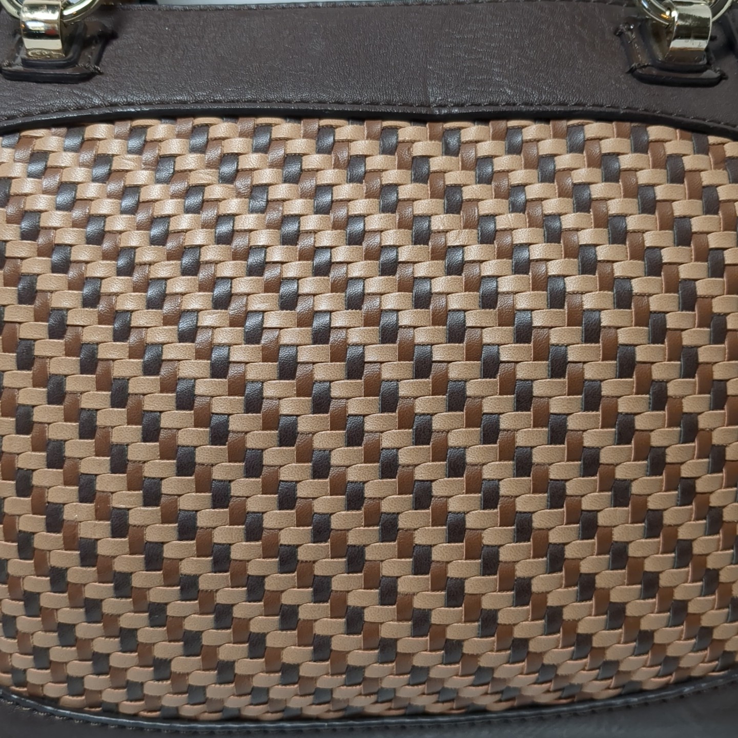 Guess Dizzy Brown Woven Handbag With Braided Hand… - image 8