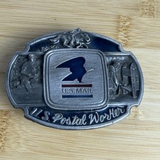 1986 USPS Belt Buckle US Mail Postal Worker Siskiyou Buckle Co USA Made Vintage