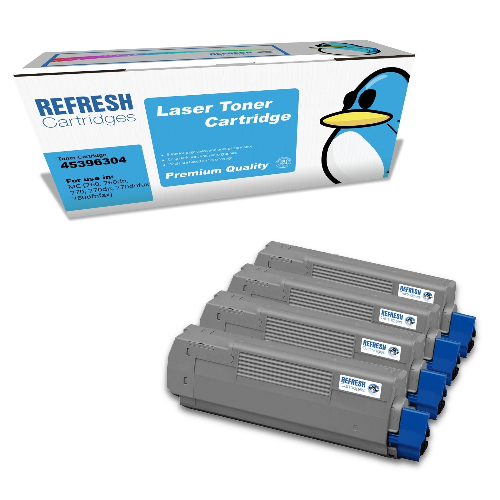 Refresh Cartridges Full Set 45396304/3/2/1 Toners Compatible With OKI Printers