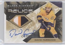2021 Upper Deck Black Diamond Debut Relics 49/49 David Farrance Patch Auto w6g