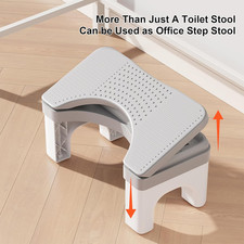 Foldable Toilet Stool Squat Adult, 7" Height Adjustable Poop Stool for Bathro...