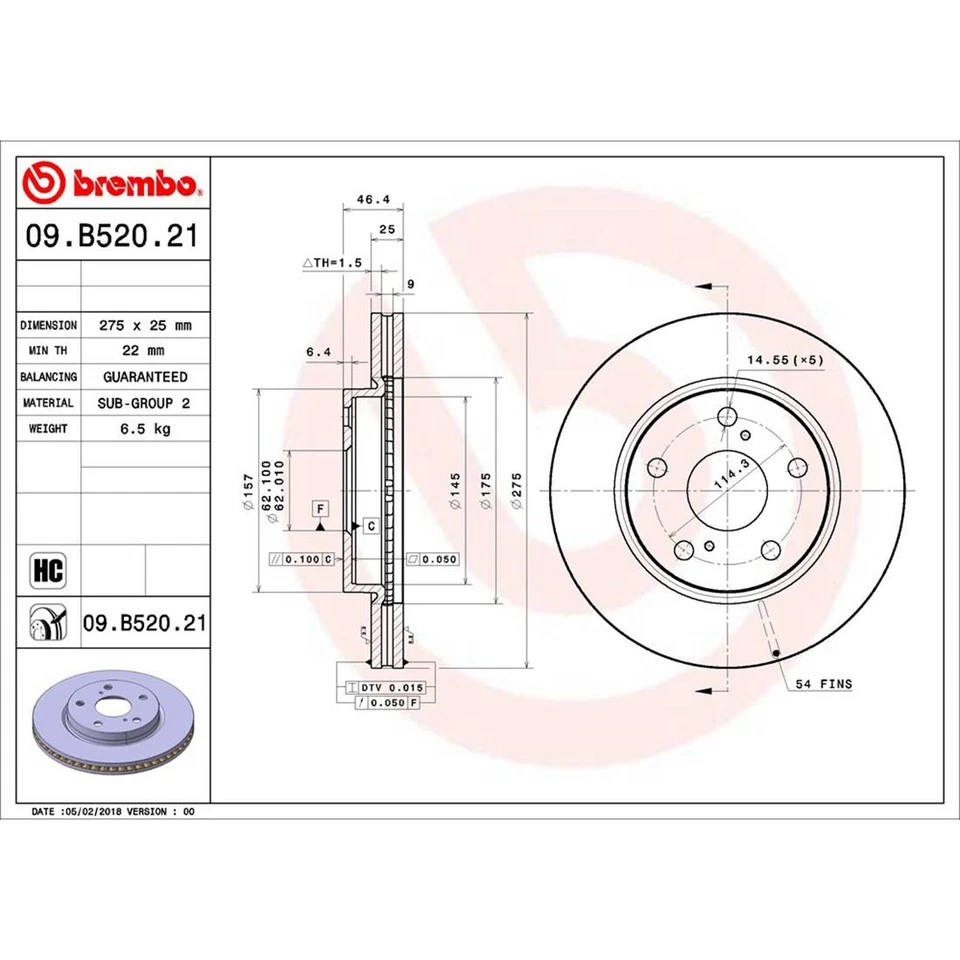 Rotores de freno delanteros y pastillas de freno de cerámica Brembo para Toyota RAV4 2009 Foto 3 de 4