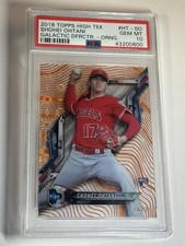 2018 TOPPS HIGH TEK GALACTIC ORANGE RC SHOHEI OHTANI 16/25 PSA10 POP 3 